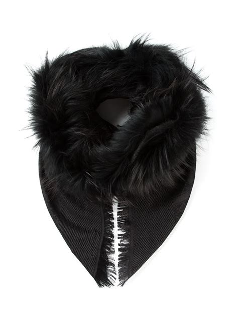 gucci black scarf with fur|gucci scarves with fur trim.